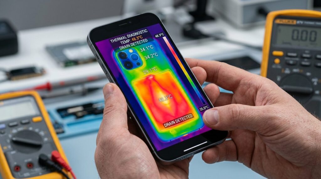 Close-up detailed shot of hands holding smartphone with ther