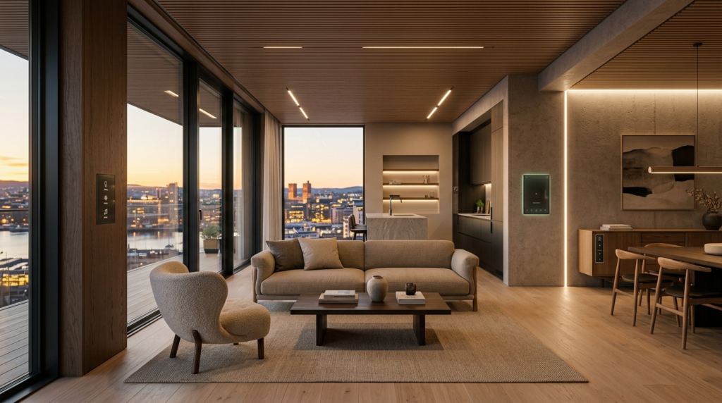 Futuristic yet photorealistic 3D visualization of a luxury a